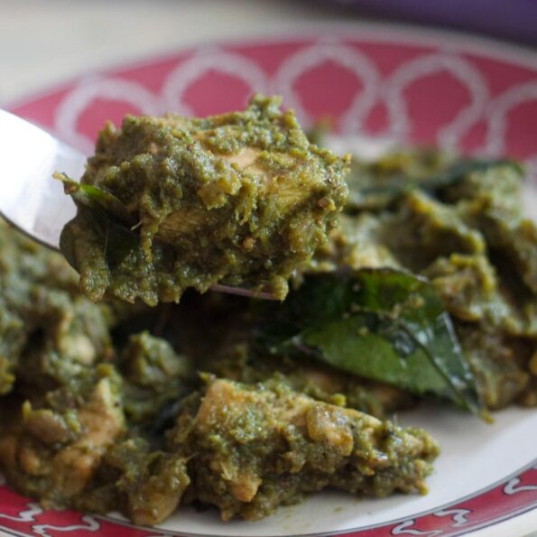 https://www.pontalo.net - Karuveppilai Chicken Fry Recipe- Curry Leaf Flavoured Chicken