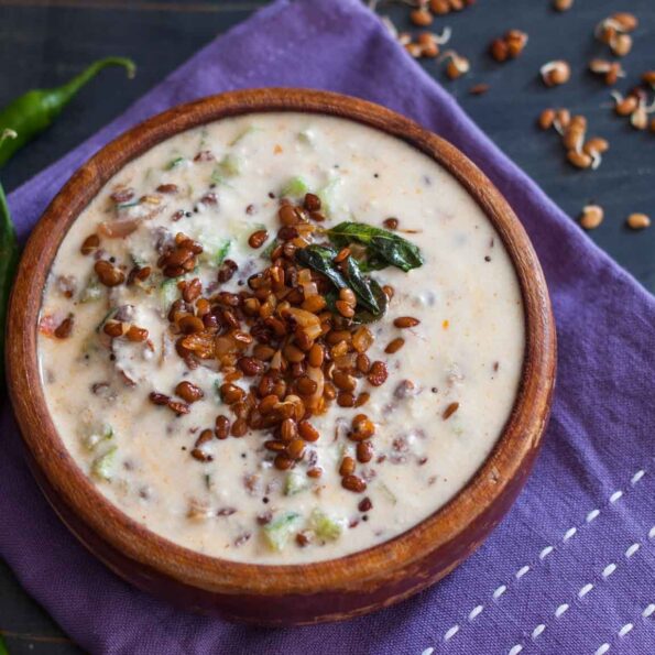 https://www.pontalo.net - Kollu Pachadi Recipe (Sprouted Horse gram Raita Recipe)