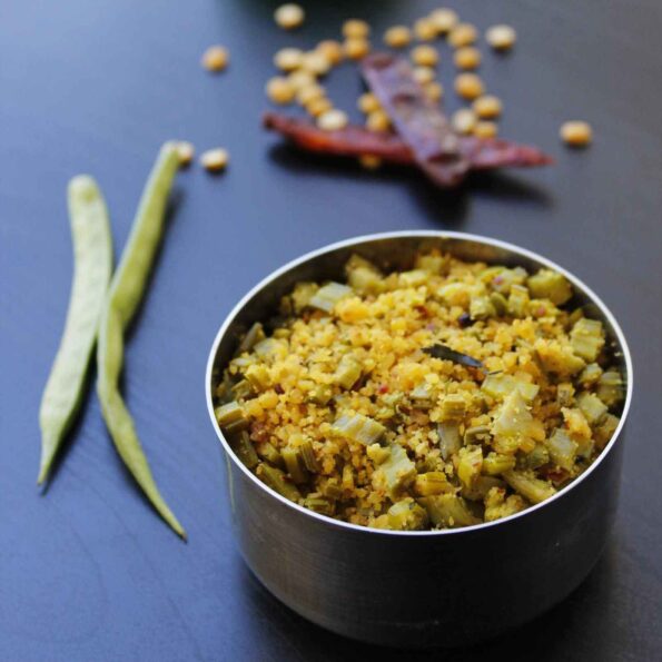 https://www.pontalo.net - Kothavarangai Paruppu Usili Recipe - Gawar Phali Dal Sabzi