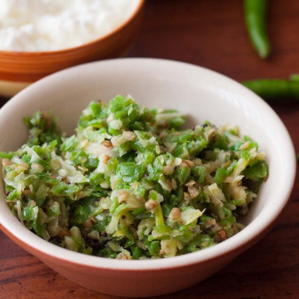 https://www.pontalo.net - महाराष्ट्रियन हरी मिर्च का थेचा रेसिपी - Maharashtrian Green Chilli Thecha Recipe