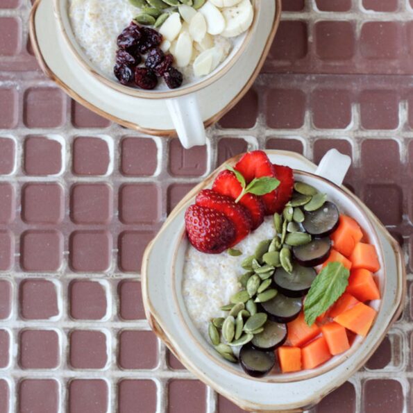 https://www.pontalo.net - Meetha Daliya With Milk & Fruits Recipe - Broken Wheat Porridge