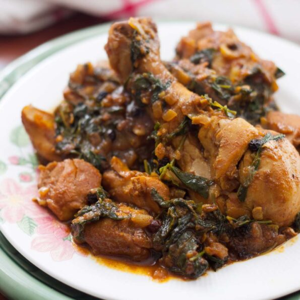 https://www.pontalo.net - Methi Murgh Recipe - Chicken with Fenugreek Leaves