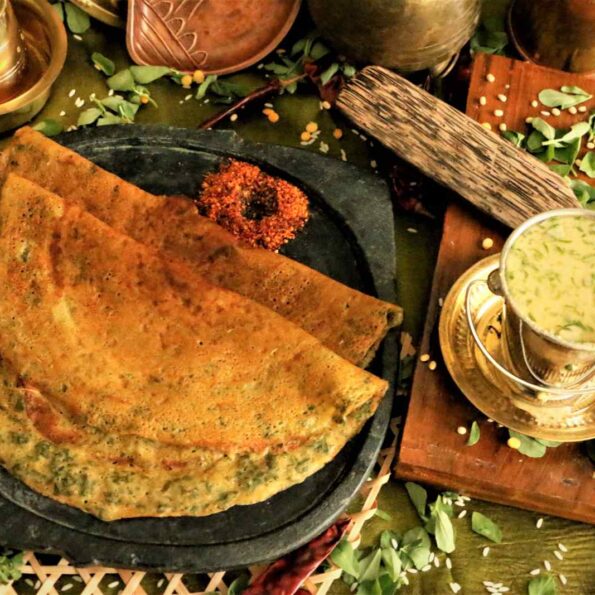 https://www.pontalo.net - Menthya Dose (Dosa Recipe With Methi Leaves)