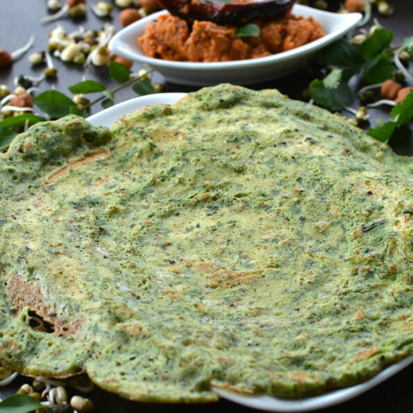 https://www.pontalo.net - Mixed Sprouts Coriander Dosa With Idli Dosa Batter