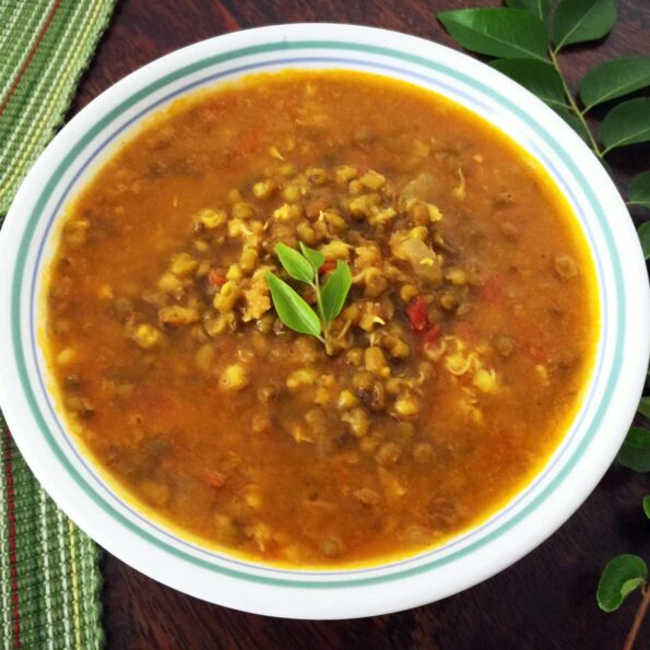 https://www.pontalo.net - Konkan Style Modachya Moongachi Amti Recipe-Sprouted Moong Bean Curry