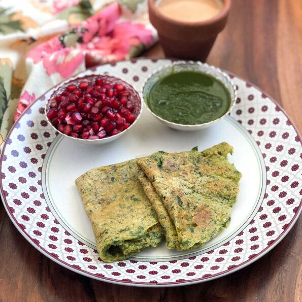 https://www.pontalo.net - Sprouted Moong and Methi Cheela Recipe - A Healthy Breakfast