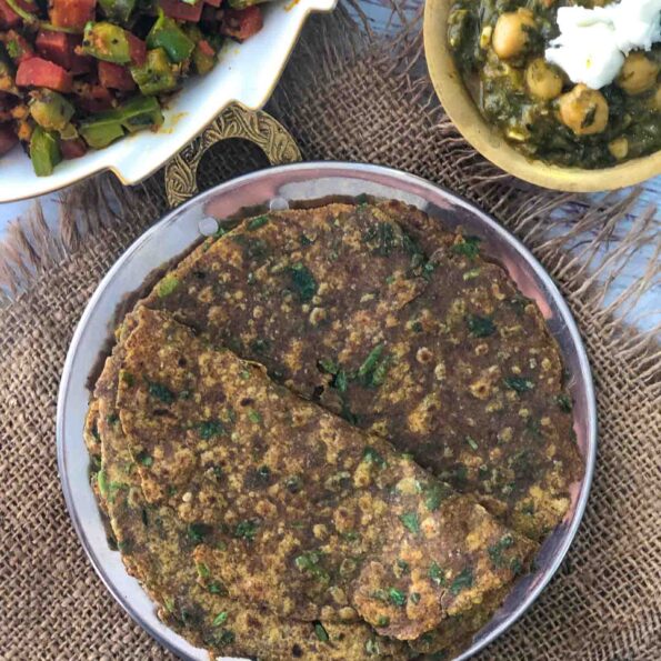 https://www.pontalo.net - Palak Ragi & Oats Wheat Thepla Recipe - Healthy Diabetic Roti