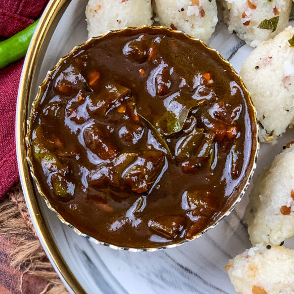 https://www.pontalo.net - Puli Inji Recipe - Tamarind and Ginger Chutney