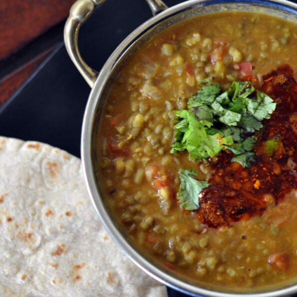 https://www.pontalo.net - Punjabi Sabut Moong Ki Dal Recipe (Whole Green Lentils Cooked With Punjabi Spices)