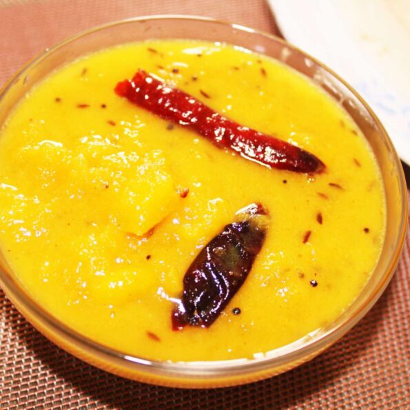 https://www.pontalo.net - Ripe Mango Pachadi Recipe - Ripe Mambazha Curry Recipe