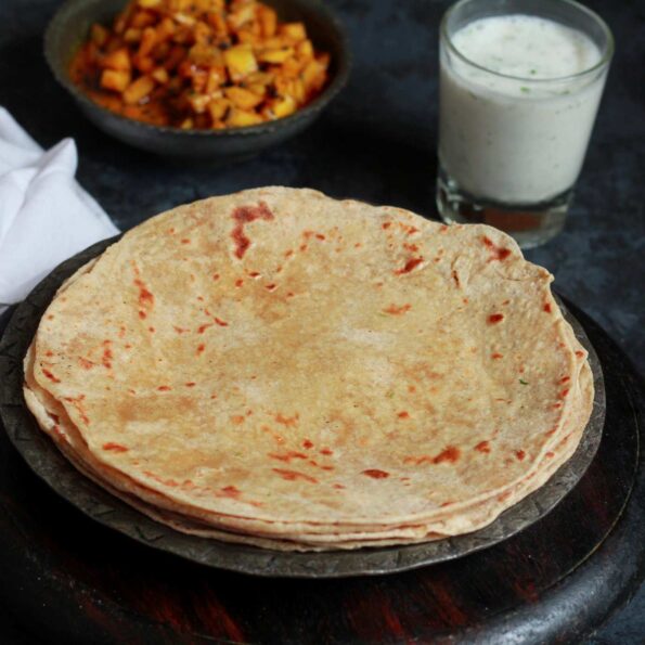 https://www.pontalo.net - Sweet Dashami Recipe (Maharashtrian Flatbread Made With Wheat Flour & Sugarcane Juice)