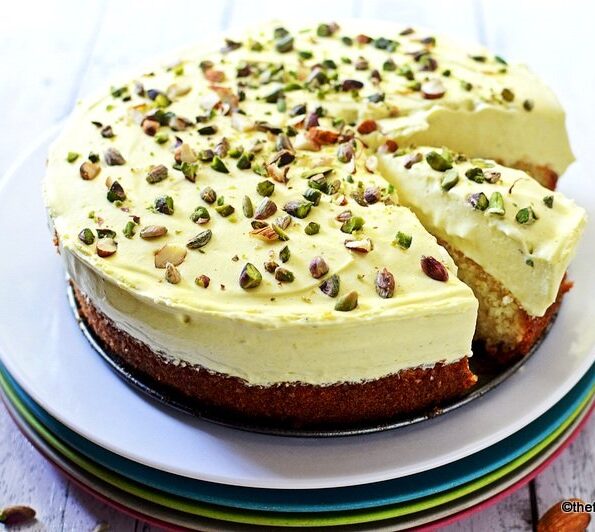 https://www.pontalo.net - Thandai Mousse Cake Recipe With A Delicious Cardamom Sponge