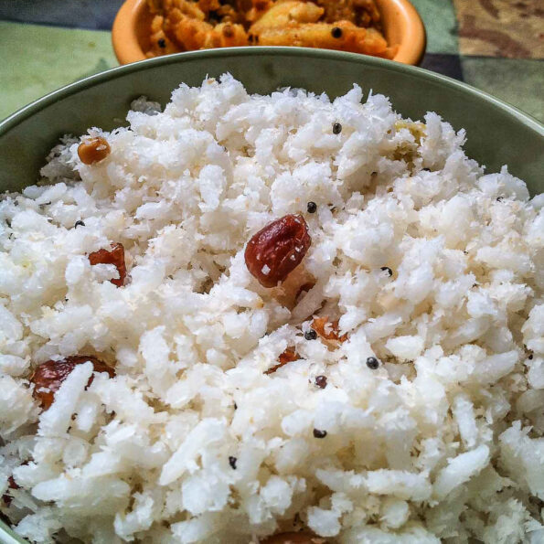 https://www.pontalo.net - Thengai Sadam Recipe (A Quick and Healthy Coconut Rice)