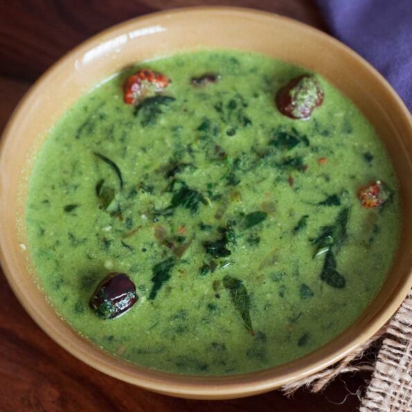 https://www.pontalo.net - Thotakura Majjiga Pulusu Recipe - Amaranth Leaves in Buttermilk Stew