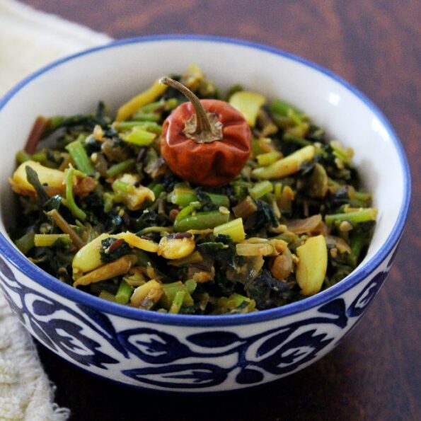 https://www.pontalo.net - Thotakura Vepudu Recipe - Andhra Style Amaranth Greens Stir Fry