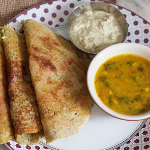 https://www.pontalo.net - Vazhaipoo Bajra Adai Recipe - Banana Flower & Pearl Millet Dosa