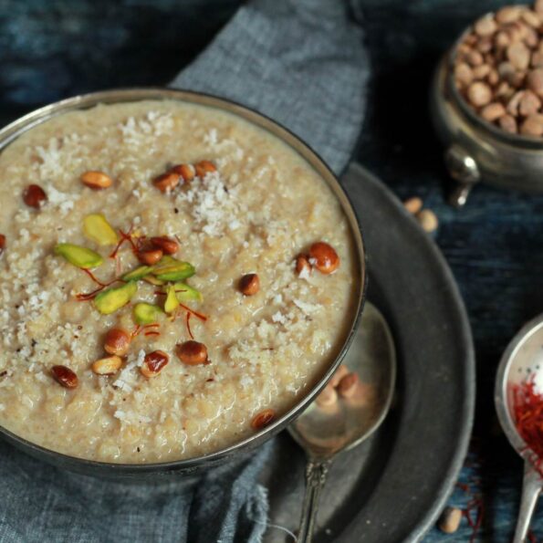 https://www.pontalo.net - Maharashtrian Gavachi Kheer Recipe (Whole Cracked Wheat Pudding)