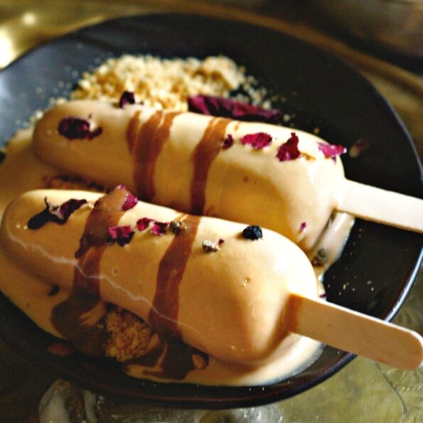 https://www.pontalo.net - Masala Chai Kulfi Recipe With Bourbon Chocolate Syrup