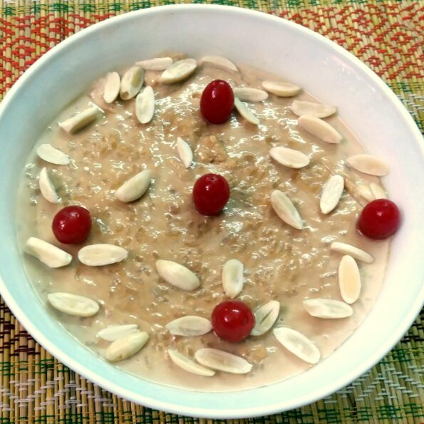 https://www.pontalo.net - Nolen Chawal Bhog Recipe (Rice Pudding With Nolen Jaggery)